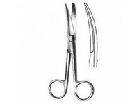 Ciseaux chirurgicaux courbes, pointus/moussés, 14 cm. (Dans la limite des stocks disponibles) Ciseaux chirurgicaux courbes, pointus/moussés, 14 cm. (Dans la limite des stocks disponibles)